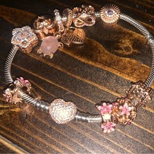 Fully charmed Pandora pave bracelet